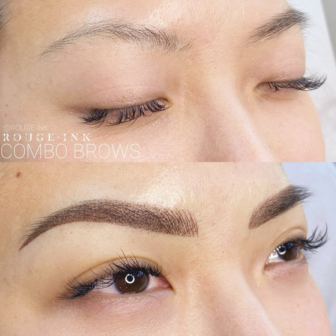 Combo brows on female with healed freckles